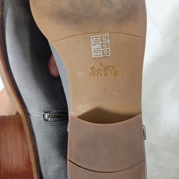 Coach Dani Ankle Bootie double zipper gray suede leather size 38.5 US 8 - Picture 11 of 15